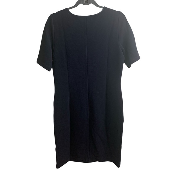 Mario Serrani Dress Women Small Midnight Blue Ribbed Short Sleeve Midi NWT - Picture 2 of 4